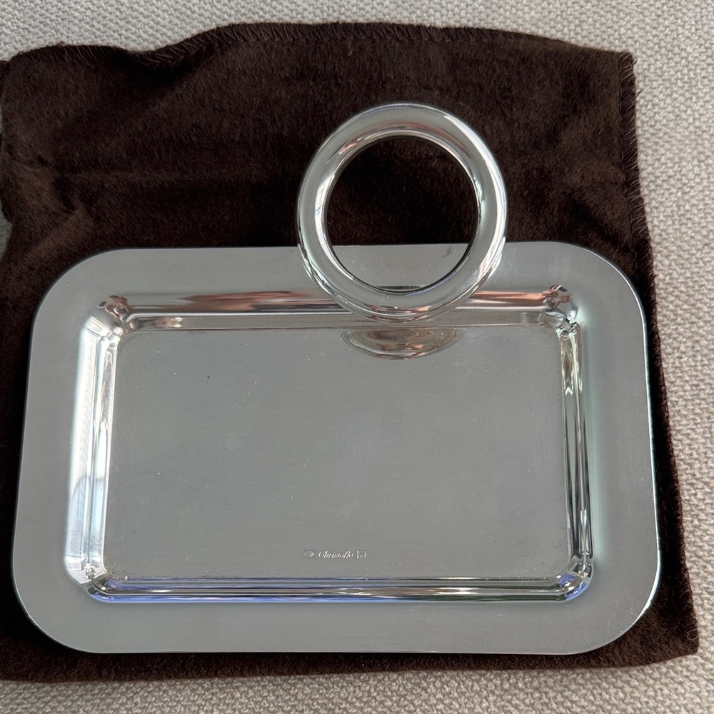 Christofle VERTIGO Silver tray 5.75” x 4”